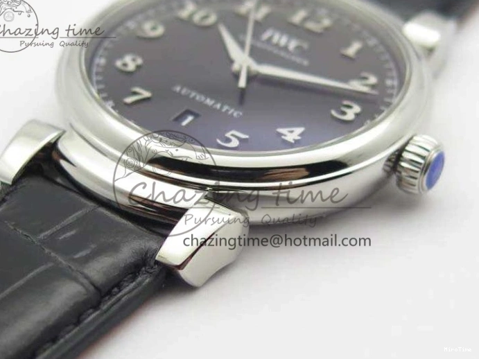 MIROTIME 0202 Tailored Da Vinci IW356601 SS MKF 1:1 Best Edition Black Dial On Black Leather Strap A 7231
